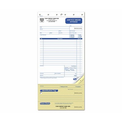 Service Order Forms - Compact, w/ Claim Checks (2 Part)
