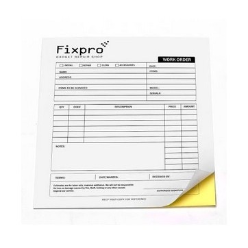 3-Part Carbonless Form w/Black Print (8.5'' x 11'')