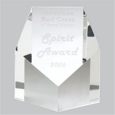 Pentagon Pillar Optic Crystal Award (3½"x 6")