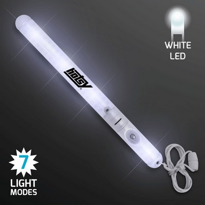 Flashing LED White Patrol Wand - PRINTED