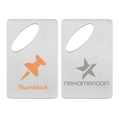 Oval Credit Card Brushed Finish Bottle Opener