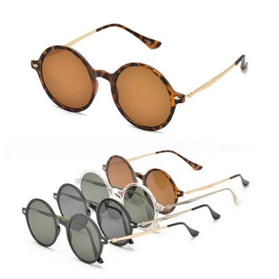 Hipster II Plastic Medium Round Sunglasses