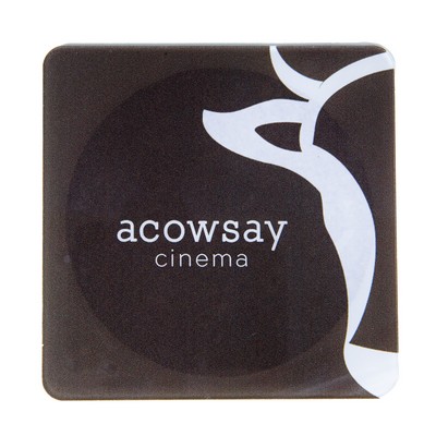 USA Made Square Acrylic Coasters w/Cork Back (3.5")