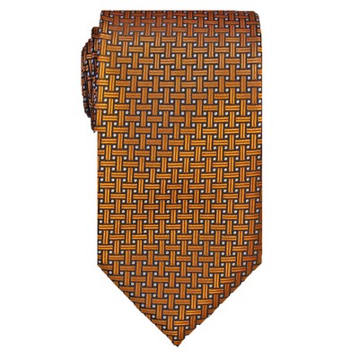 Classic Grid Burnt Orange Tie