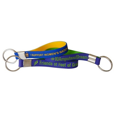 1/2" Wide Dual Layer Silicone Wristband Keychain