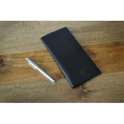 Men's Leather Travel Wallet - Soft Black Calf Leather - Borlino