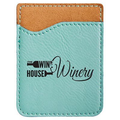 Leatherette Phone Wallet (Teal Blue)
