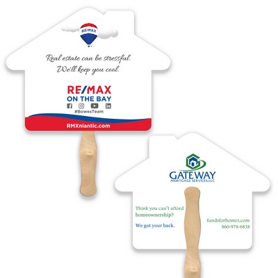 House Lightweight Full Color Two Sided Single Paper Hand Fan