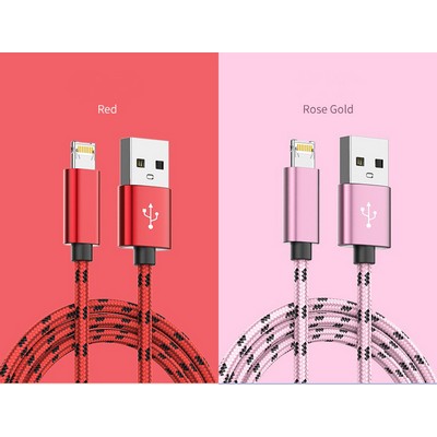 2-In-1 USB Cable Nylon Braided USB Dual Charging Cable