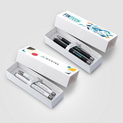Bowie Softy Ballpoint & Rollerball Gift Set on Pens and Box - Full-Color Inkjet