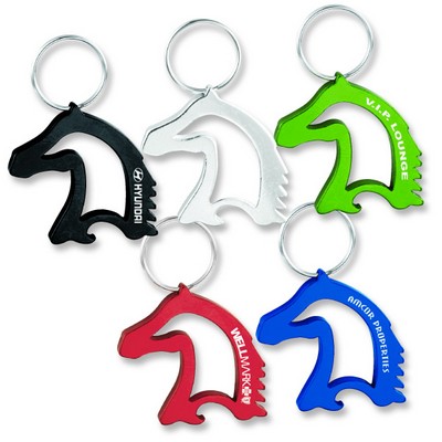Horse Head Shaped Bottle Opener w/ Keychain & Custom Logo