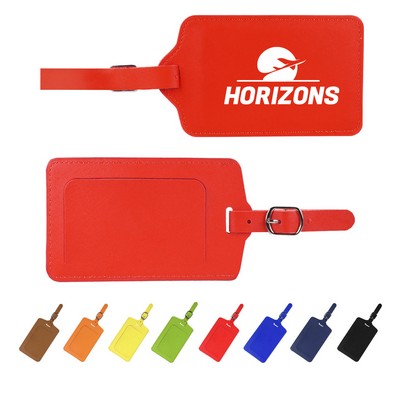 Flip Open PU Leather Luggage Tag