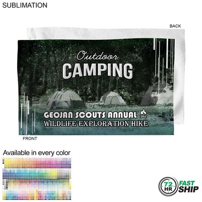 72 Hr Fast Ship - Microfiber Dri-lite Terry Towel, 15x25, Sublimated Edge to Edge 1 side