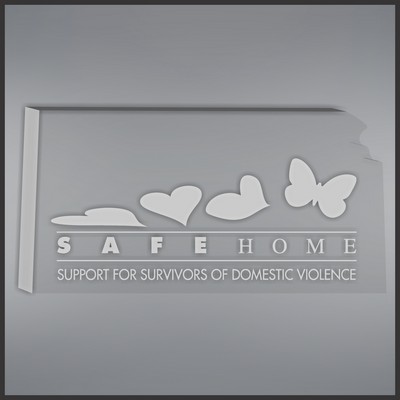 6.00" Kansas Shape Paperweight in Clear, Laser Engraved