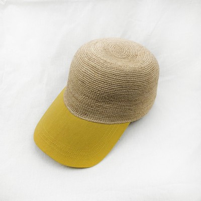 RAFFIA Straw Baseball Cap With Visor
