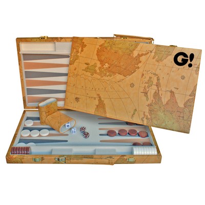 Map Design Backgammon Set – 18"