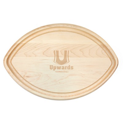 Maple Football-Shaped Cutting Board w/ Juice Groove
