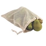 Natural Cotton Net Drawstring Pouch (4"x6")