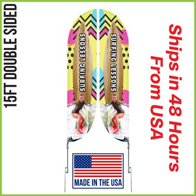 Super Flag 15' Double Sided w/ Spike Base - Made in the USA
