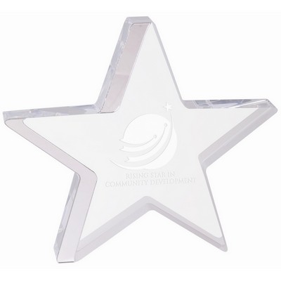 Star Acrylic Award with Silver Edge (7 3/4" x 7")