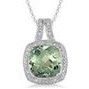 Jilco Inc. 10 Mil Green Amethyst & Diamond Necklace