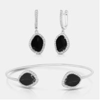 Jilco Inc. Onyx Cuff Bracelet & Earring Set