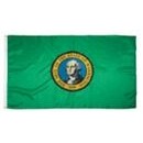 Washington State Indoor Parade Flag w/Pole Hem And Fringe (5'x8')
