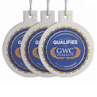 4" Die Cut Shape Custom Full Color Printed Air Freshener/Air Deodorizer w/Cherry Scent HV