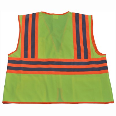 Deluxe CB2 Lime Solid /Orange Contrast Two Tone DOT ANSI Type R Class 2 Safety Vest