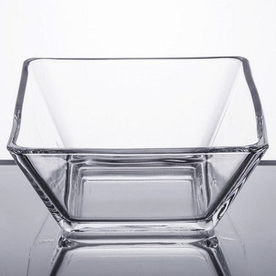 Clear Glass Square Bowl with Slanted Sides, 5-1/2" Square x 2-1/2"H