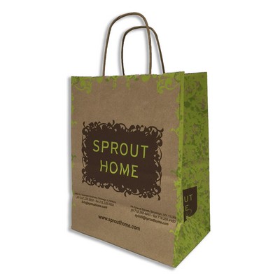 Kraft Paper Shopping Bag (8"x10.25"x4.75")