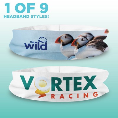 Headband Standard – Economy – 1 of 9 Cooling Headband Styles – Customize with ANY design!