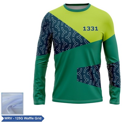Unisex & Kids' Sublimation Waffle Grid Long Sleeve T-Shirt
