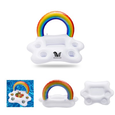 Inflatable Rainbow Cloud Drink Holder Serving Bar Pool Cup