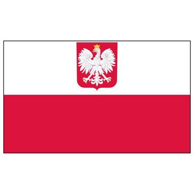 Poland National Flag w/Eagle (5'x8')
