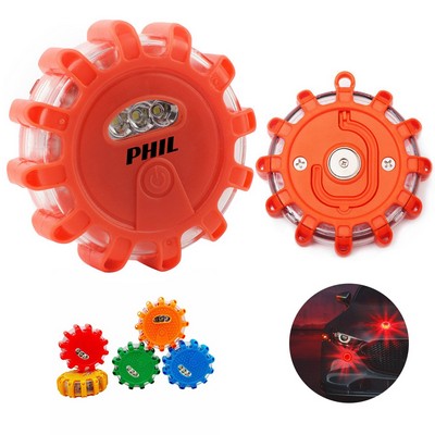 LED Road Flares Emergency Disc Roadside Safety Light With Pouch Bag