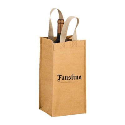 1-Bottle Washable Kraft Wine Tote