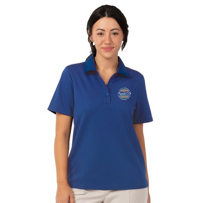 Zorrel® Ladies Elm™ Syntrel™ Vertical Dash Stripe Polo Shirt