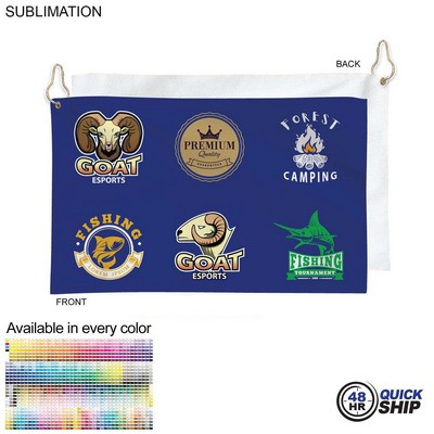 48Hr Quick Ship - Colored Velour Terry Cotton Blend Golf Towel, Finished size 12x18