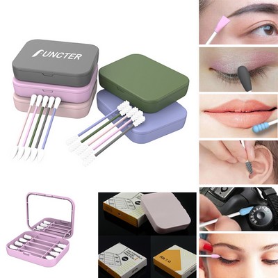 Reusable Silicon Swabs with Travel Case - Washable - Removing Makeup