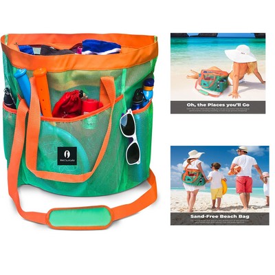 24 x 7.8 x 16.5" Red Mesh beach Bag