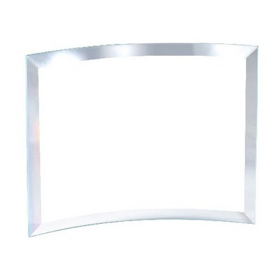Curved Clear Glass Award, 5"H X 7"W