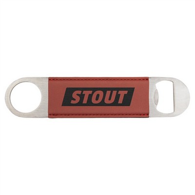 1 1/2" x 7" Rose Leatherette Bottle Opener