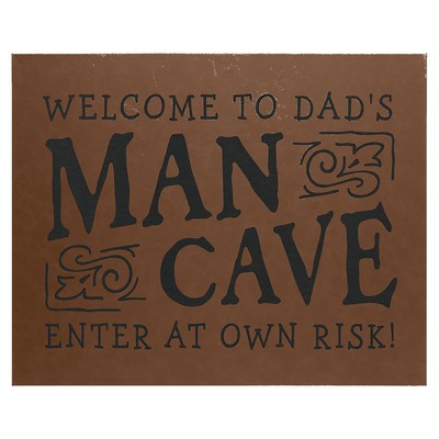 16" x 20" Dark Brown Leatherette Wall Decor with Sawtooth Hanger