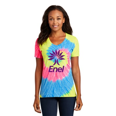 Port & Company® Women's Tie-Dye V-Neck Tee