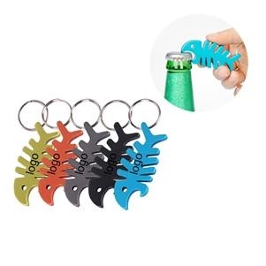 Discover the Fishbone Metal Corkscrew Beer Opener Tool Key Chain Ring Penda