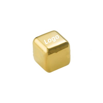1" Stainless Steel Non-Diluting Whiskey Stone - Gold Finish