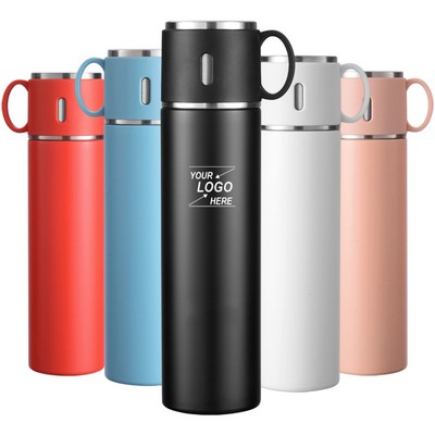 14 Oz. Stainless Steel Wide Mouth Water Bottle w/Lid Cup