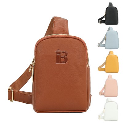 PU Leather Compact Crossbody Sling Bag