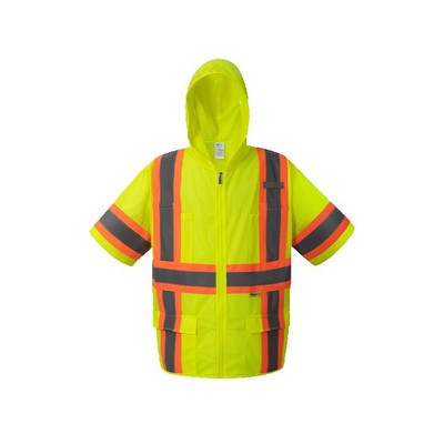 High Visibility UV Protected Hoodie Vest, Class 3, Lime